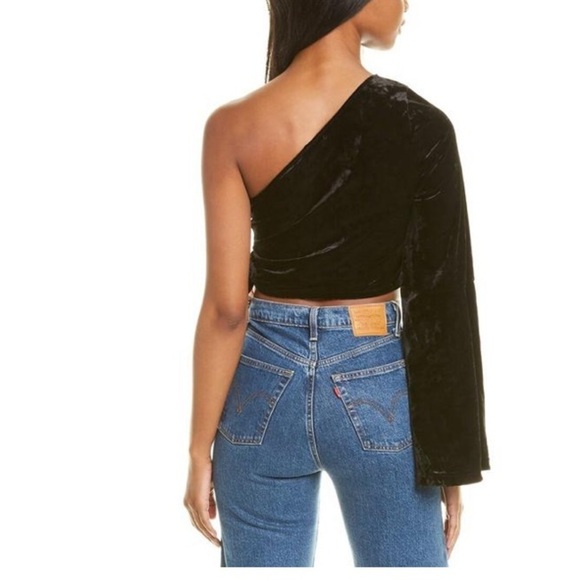 Free People Loving This Top Velvet One Shoulder Top - Picture 2 of 8